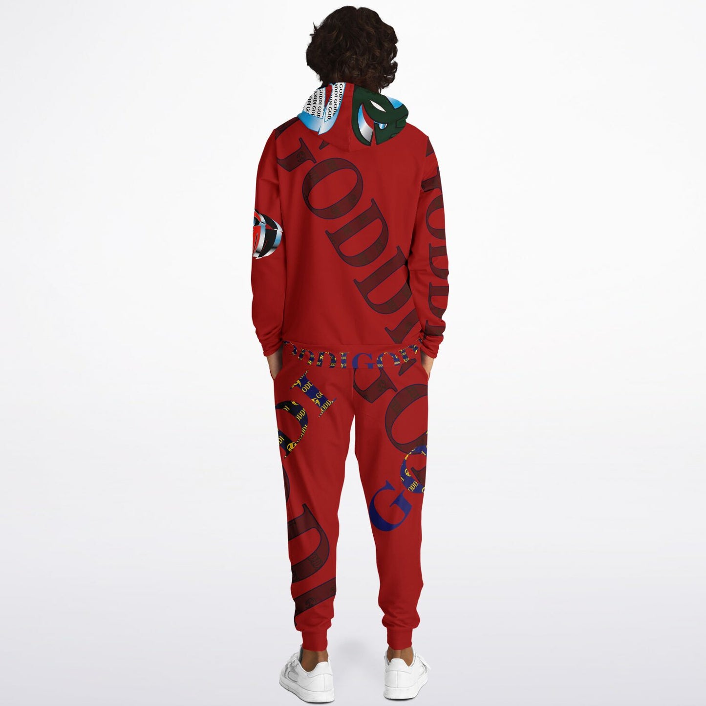 GODDI Red Graffiti Sweatsuit, M, His,Hers $225.00