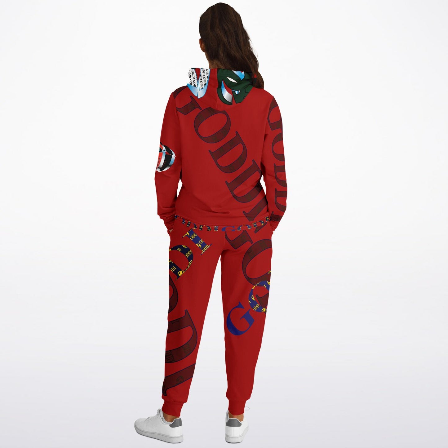 GODDI Red Graffiti Sweatsuit, M, His,Hers $225.00