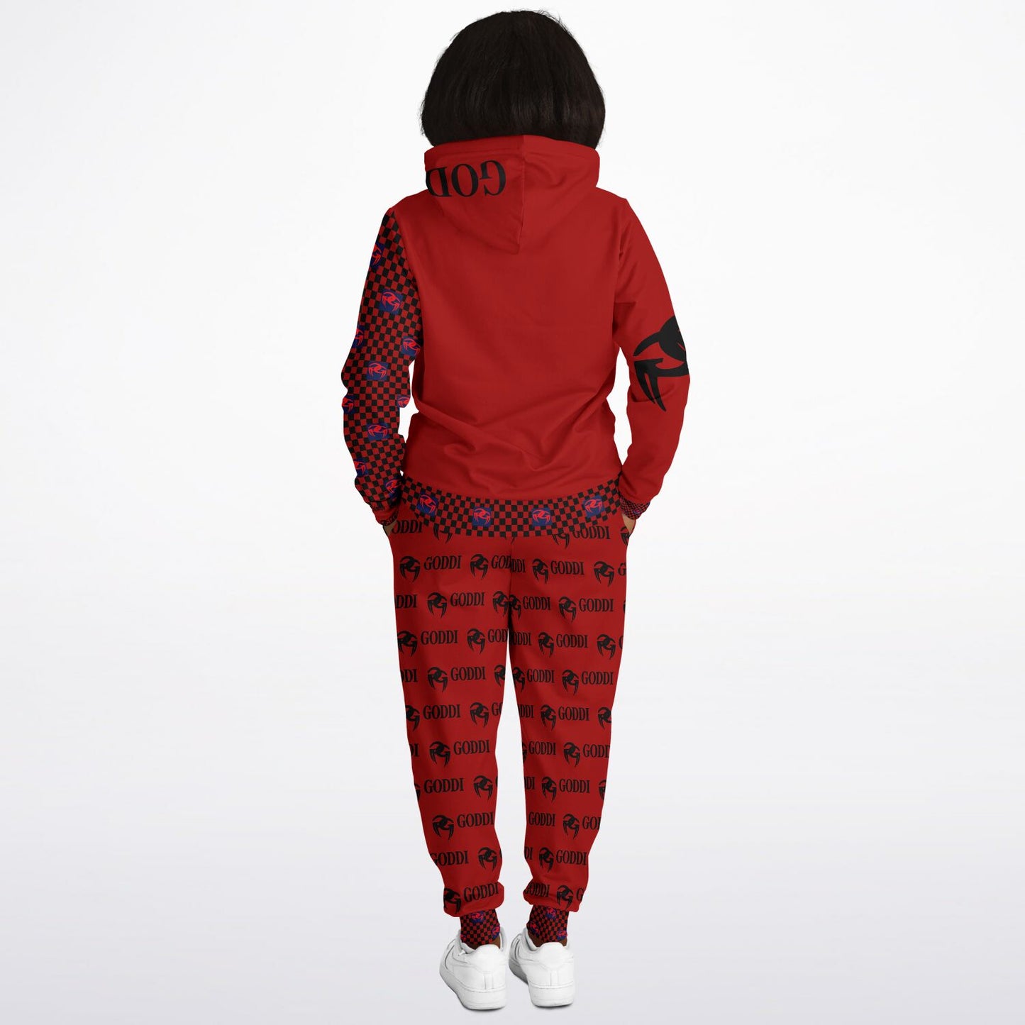 Goddi GG Black Logo Red Hoodie & Jogger Unisex  A105