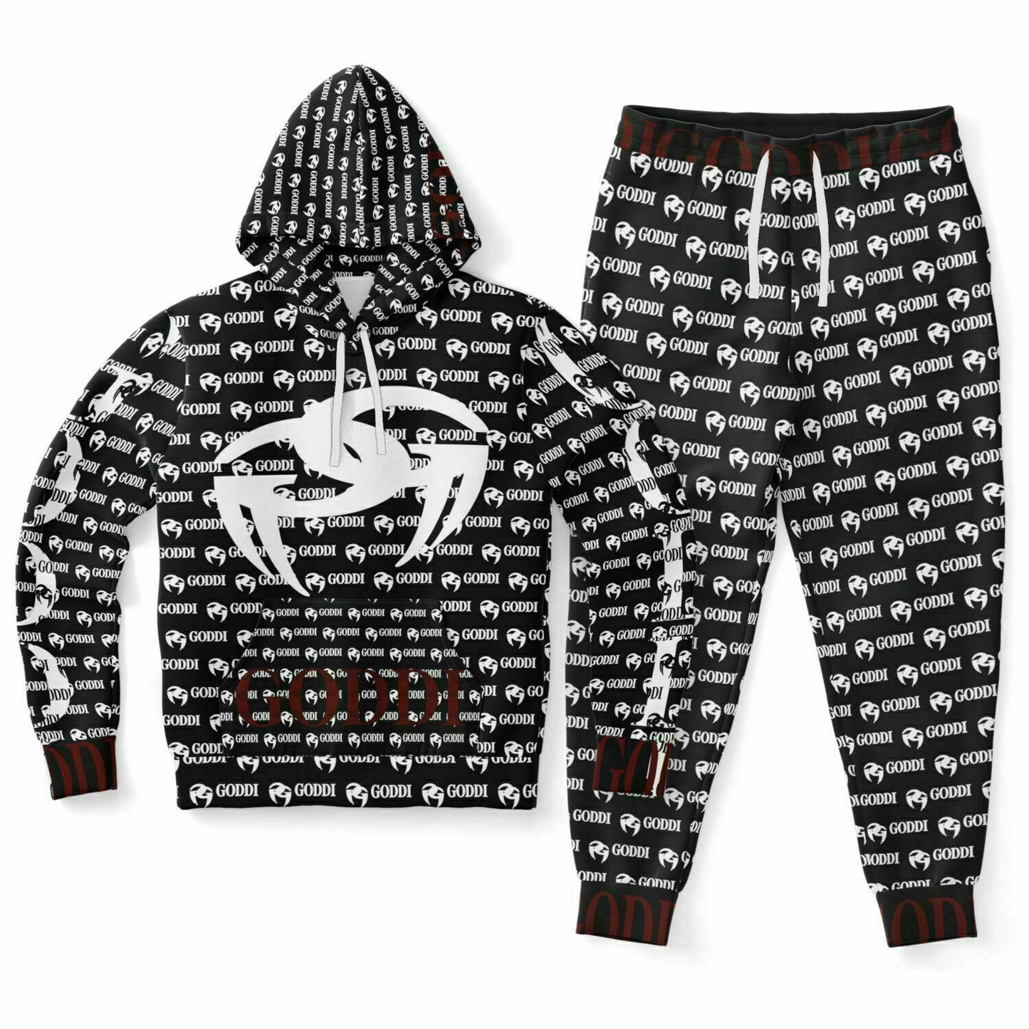 GODDI GG Black Graphic Pullover Hoodie  & Jogger - S