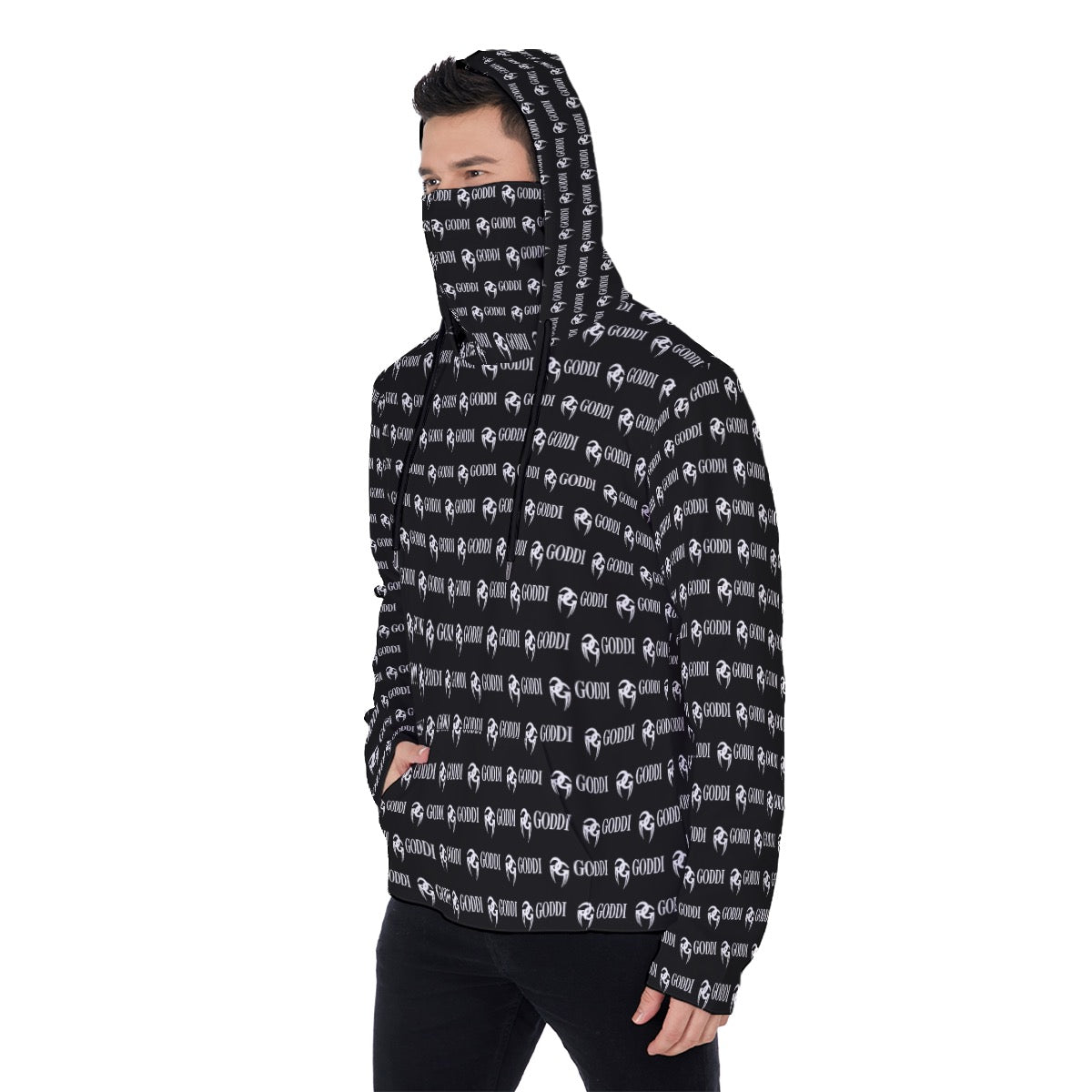 All-Over Print Men's Heavy Fleece Hoodie With Mask