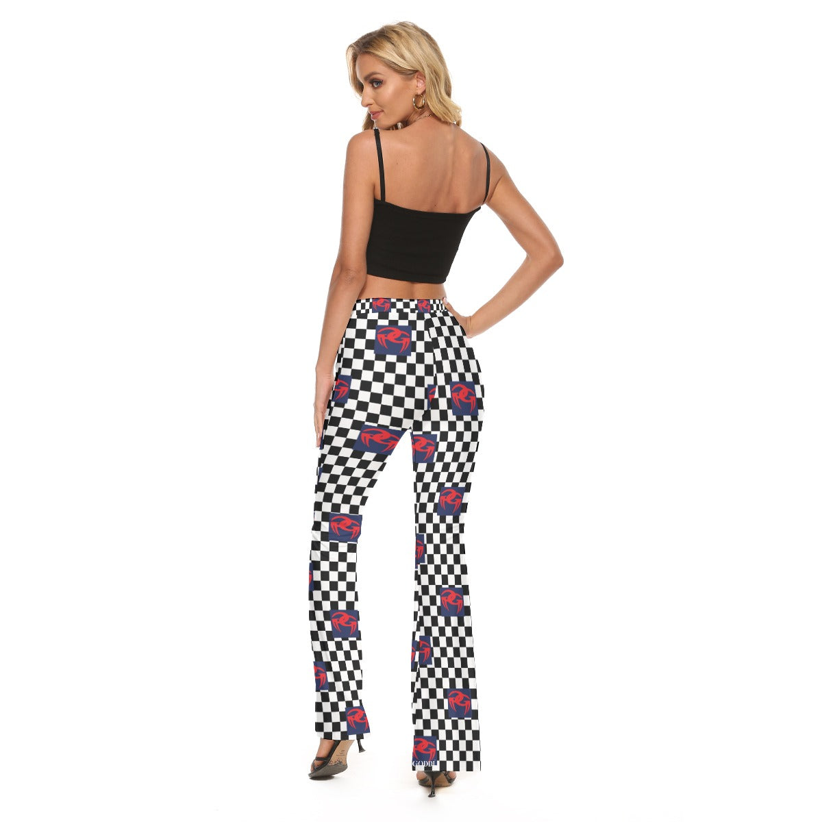 Goddi  Night  out on the town women skinny checked GG Flare Pants, xs $97.10