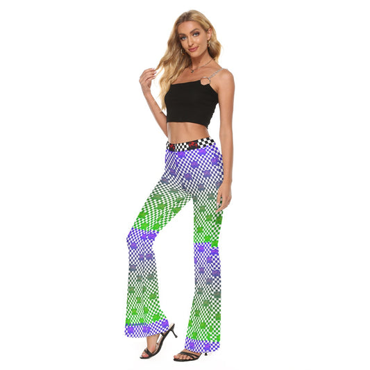 Goddi GG Women Skinny Checked Print Flare Leggings xs $72.00