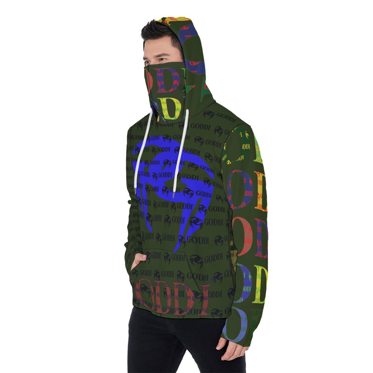 All-Over Print Men's Pullover Hoodie With Mask