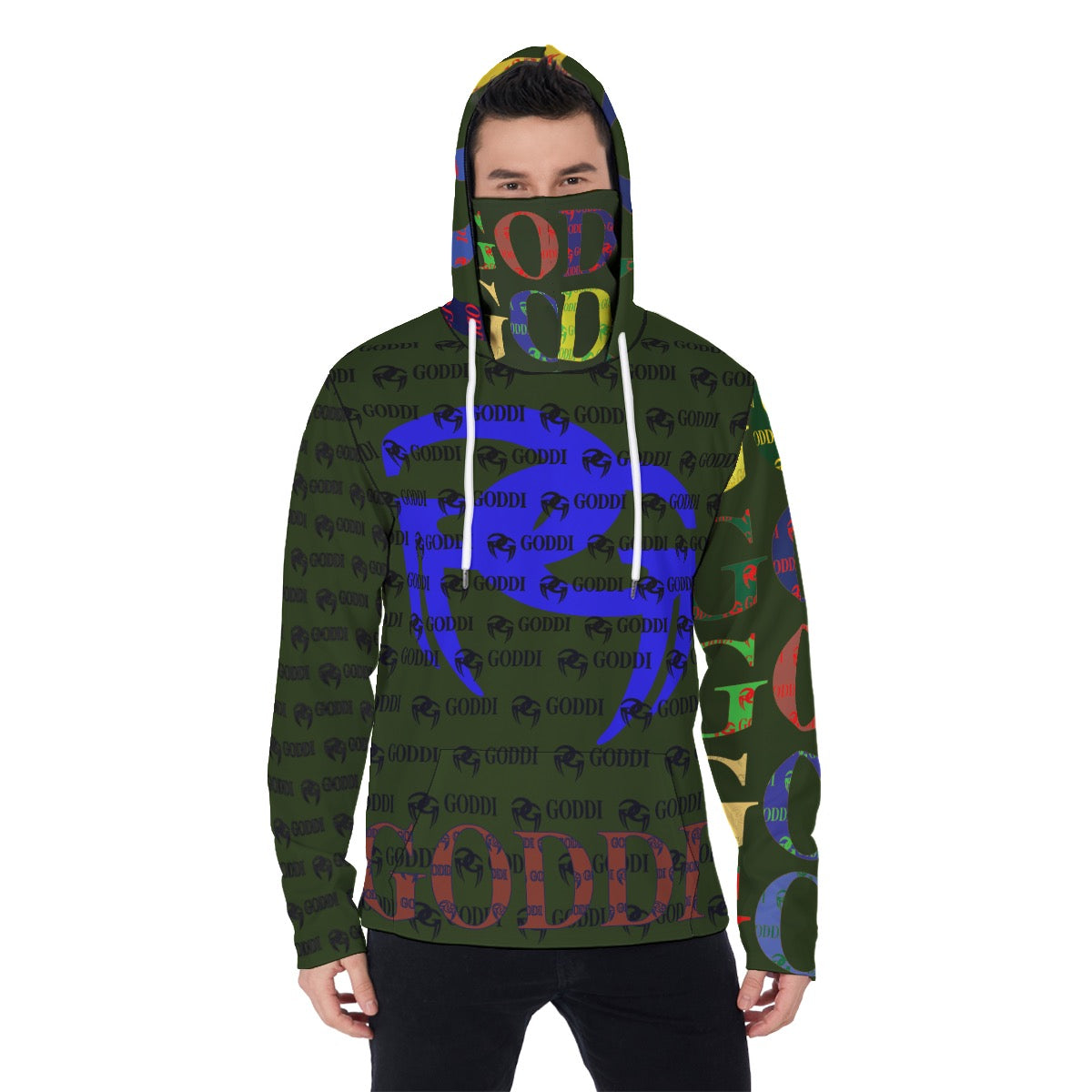 All-Over Print Men's Pullover Hoodie With Mask