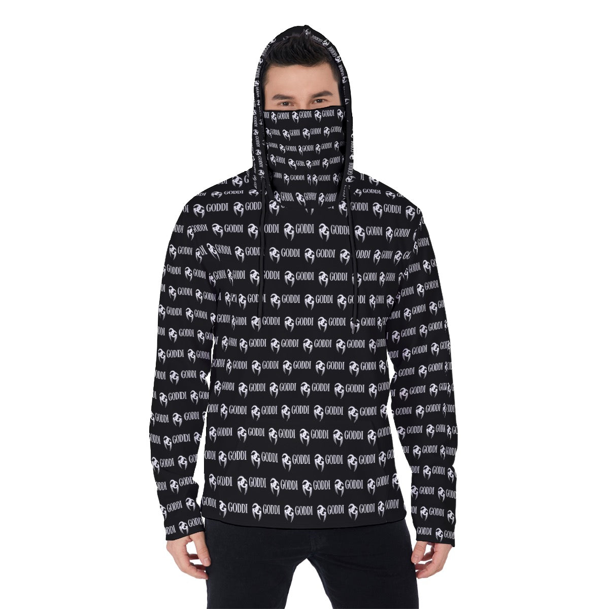 All-Over Print Men's Heavy Fleece Hoodie With Mask