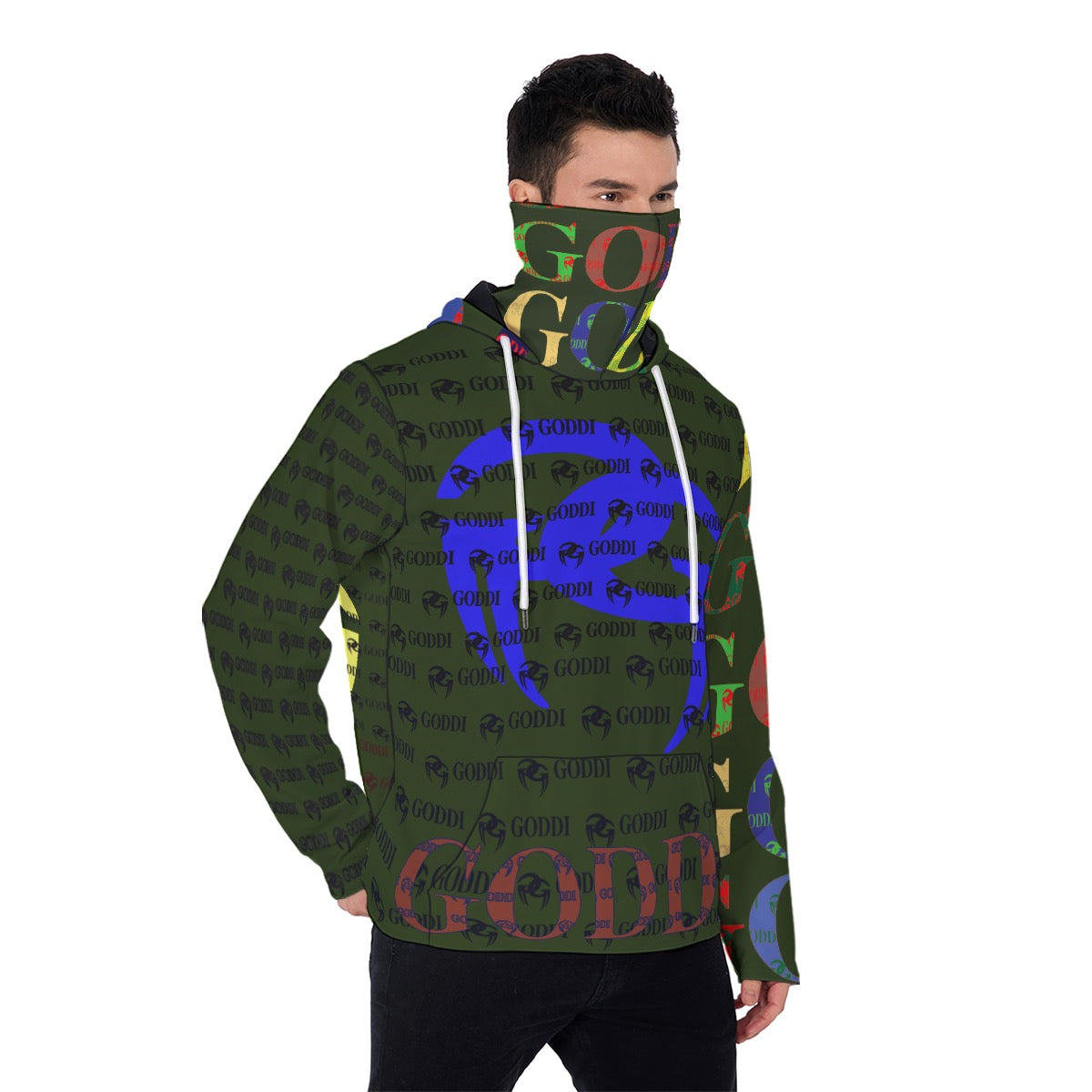 All-Over Print Men's Pullover Hoodie With Mask