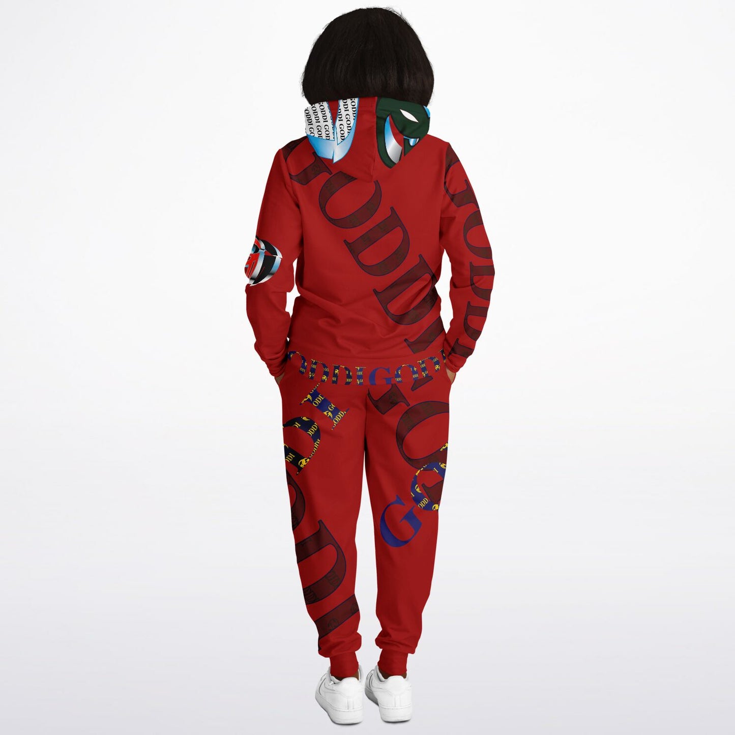 GODDI Red Graffiti Sweatsuit, M, His,Hers $225.00