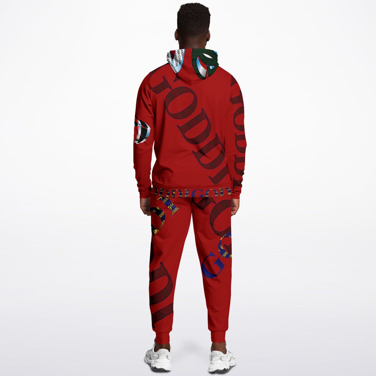 GODDI Red Graffiti Sweatsuit, M, His,Hers $225.00