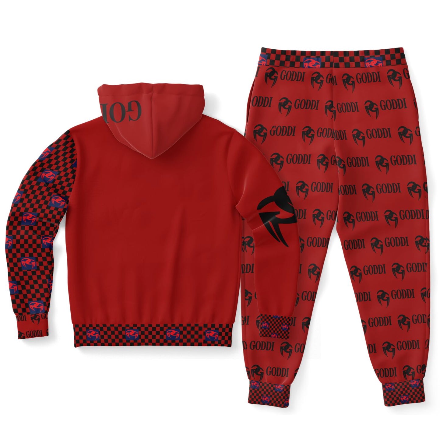 Goddi GG Black Logo Red Hoodie & Jogger Unisex  A105